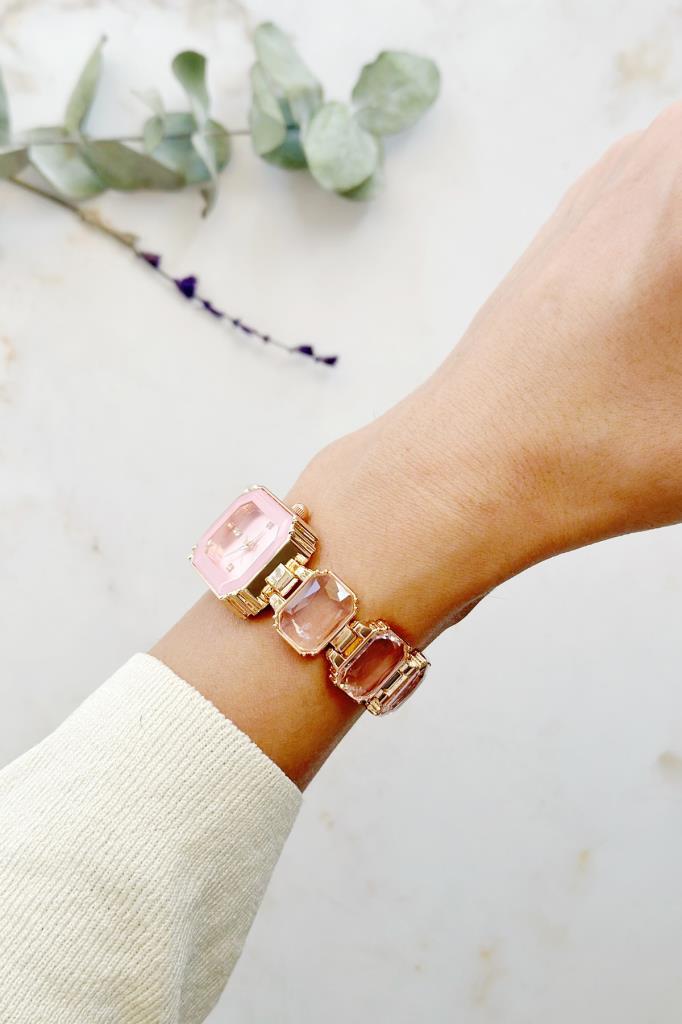 Aosta Pink Stone Women's Wristwatch