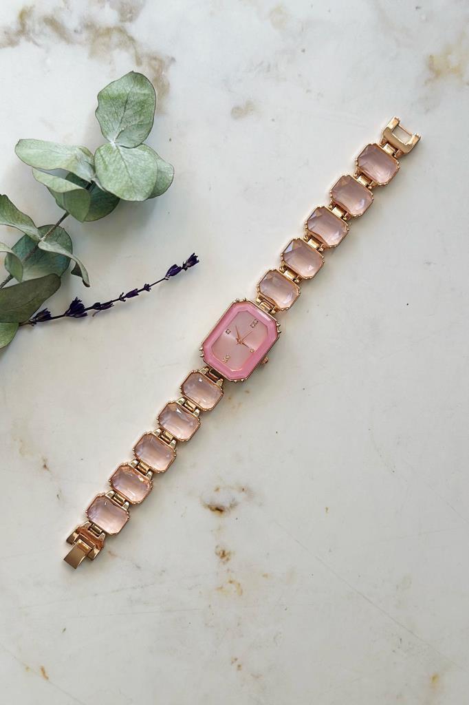 Aosta Pink Stone Women's Wristwatch