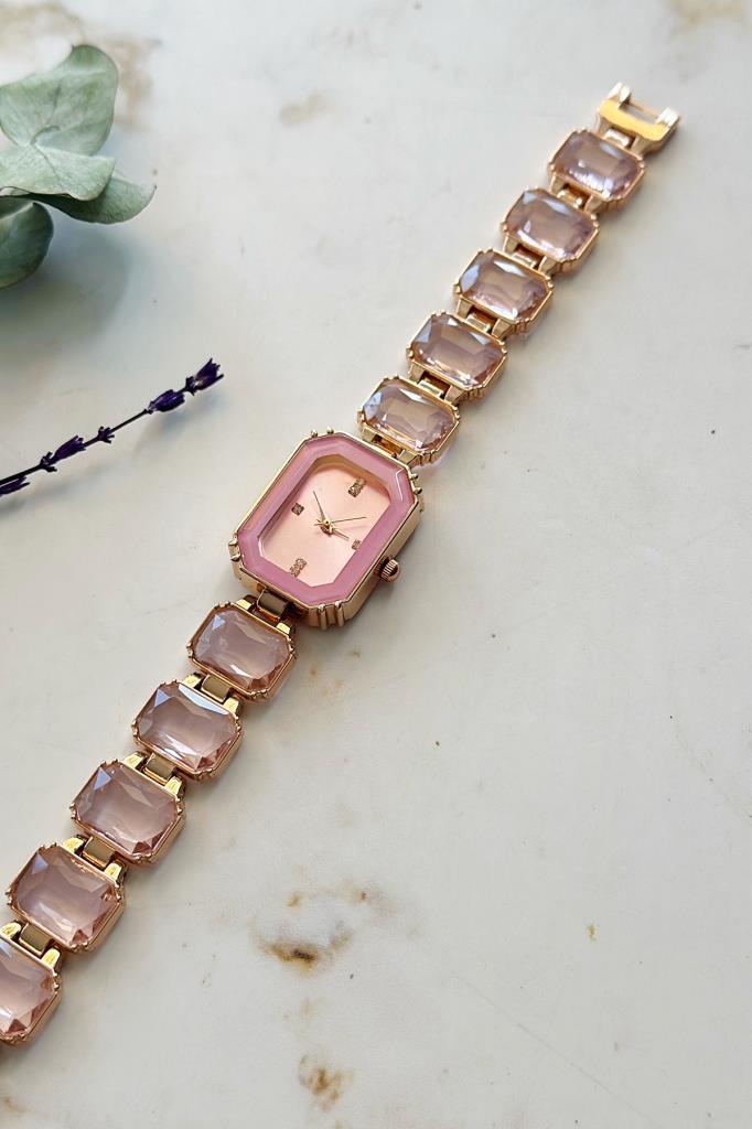 Aosta Pink Stone Women's Wristwatch