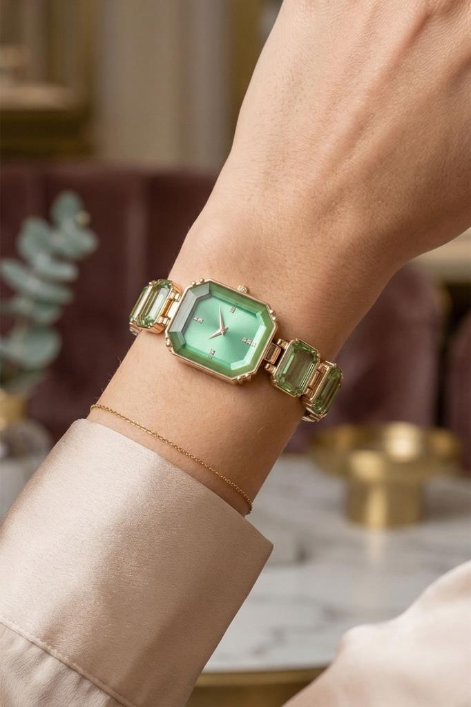 Aosta Green Stone Women's Wristwatch