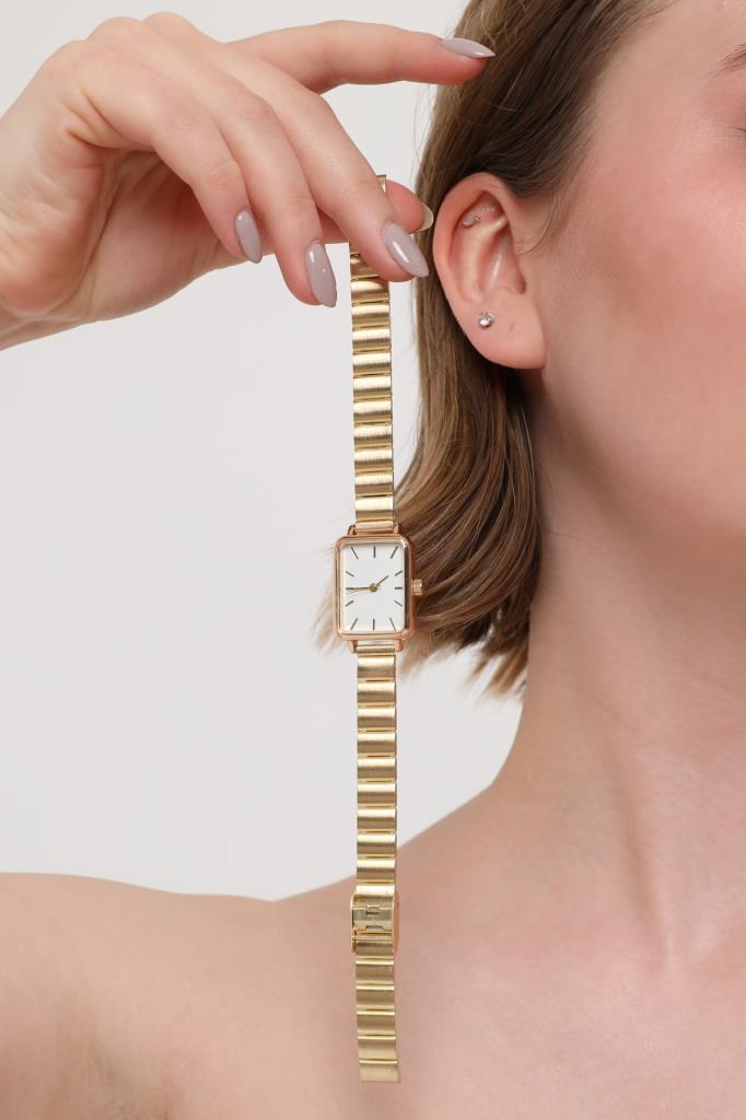 Asteria Gümüş Kadran Gold Kordon Kadın Kol Saati