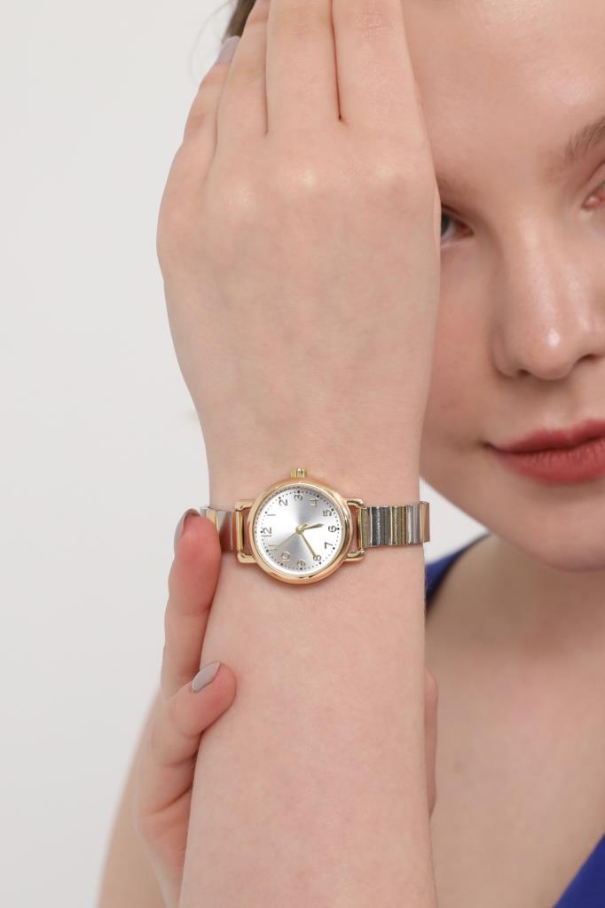 Demeter Silver Dial Gold-Silver Strap Women's Wristwatch