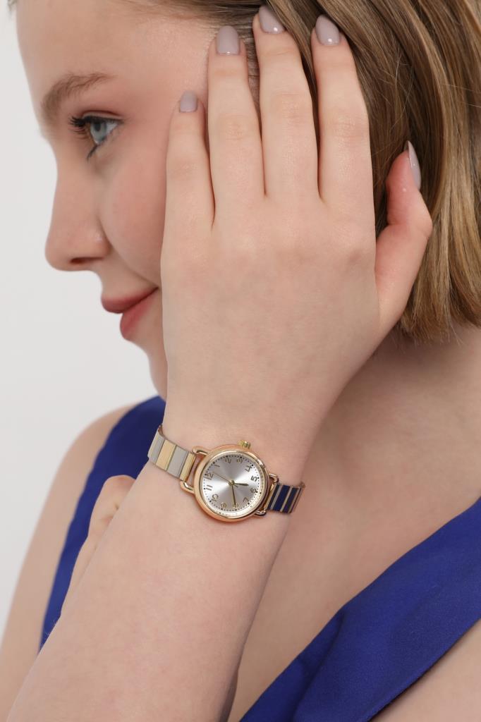 Demeter Silver Dial Gold-Silver Strap Women's Wristwatch