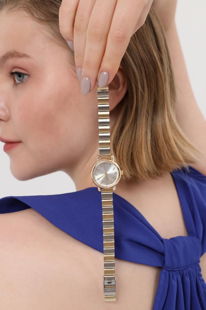 Demeter Silver Dial Gold-Silver Strap Women's Wristwatch