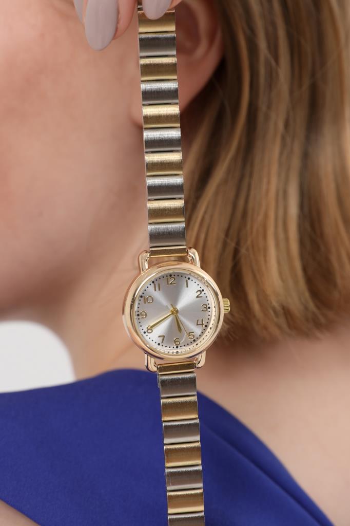 Demeter Silver Dial Gold-Silver Strap Women's Wristwatch