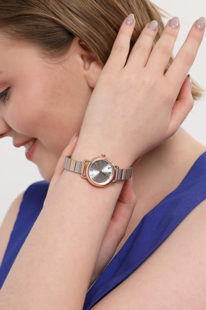 Demeter Silver Dial Rose-Silver Strap Women's Wristwatch