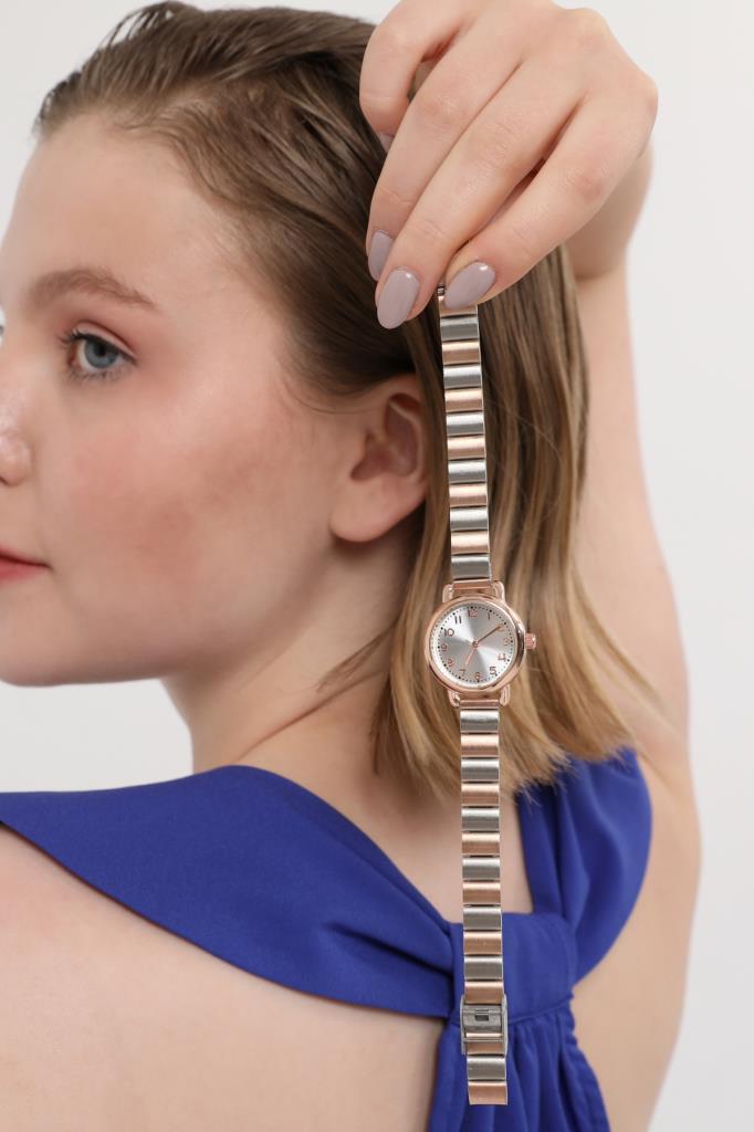 Demeter Silver Dial Rose-Silver Strap Women's Wristwatch