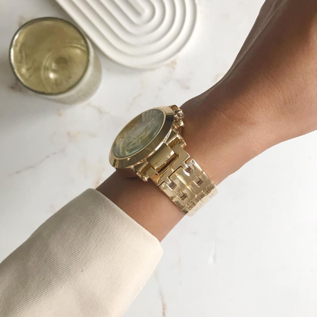 Dione White Dial Gold Band Women's Wristwatch