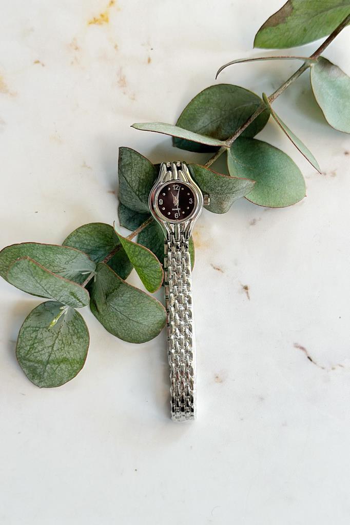 Enna Black Dial Silver Women's Wristwatch