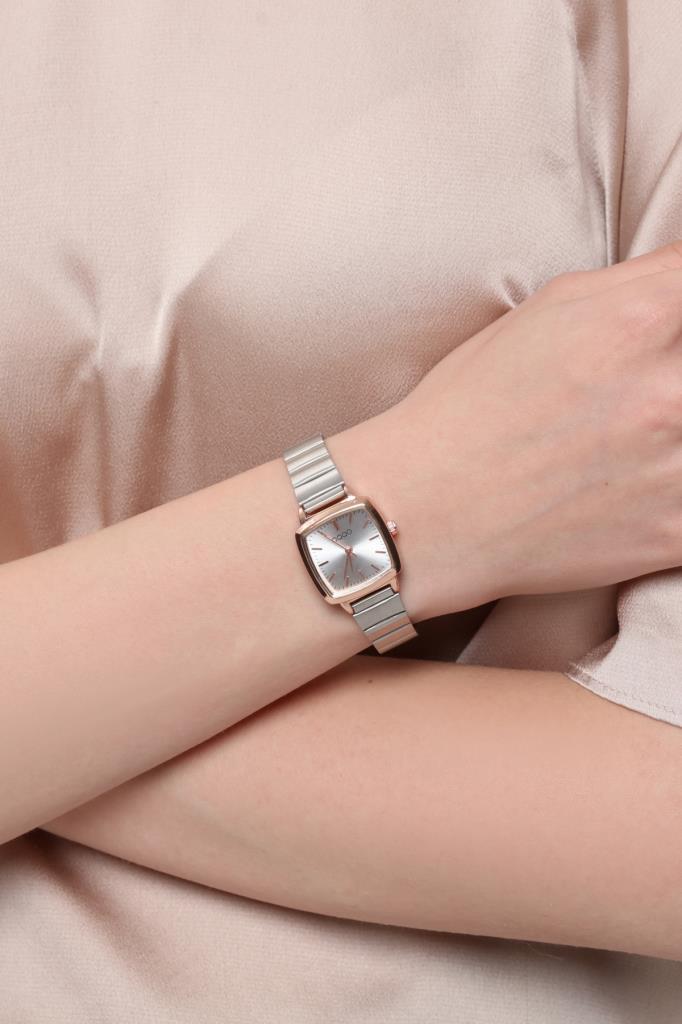 Fiona Rose Case Silver Strap Women's Wristwatch