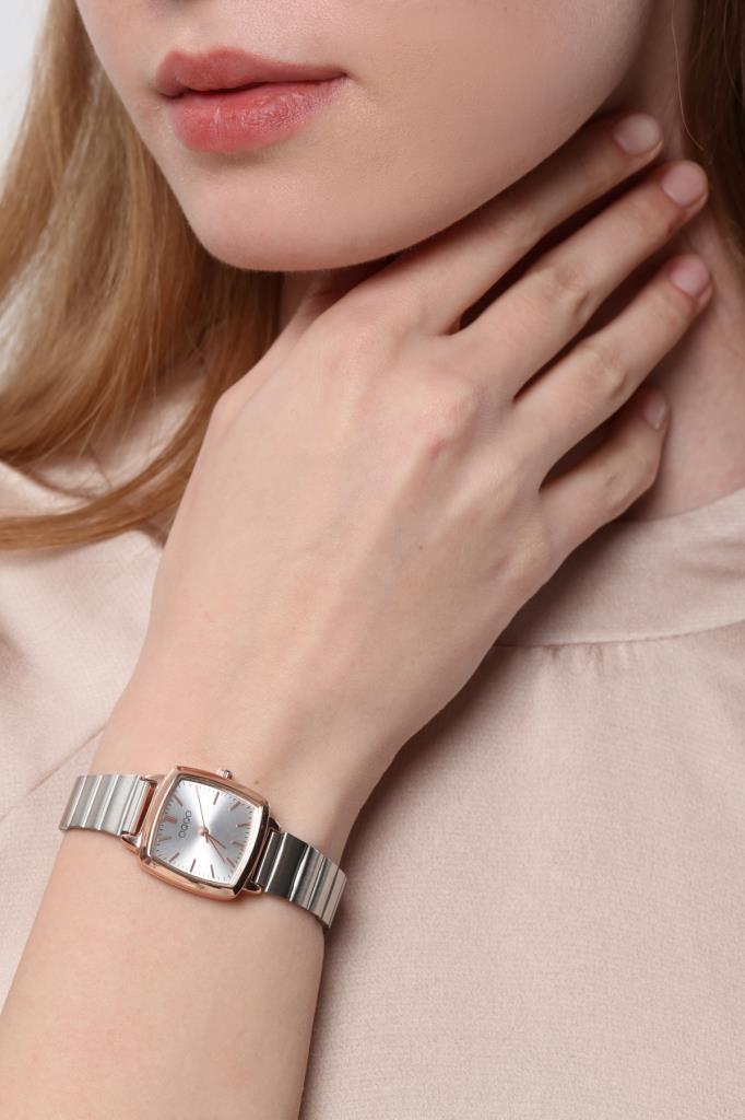 Fiona Rose Case Silver Strap Women's Wristwatch