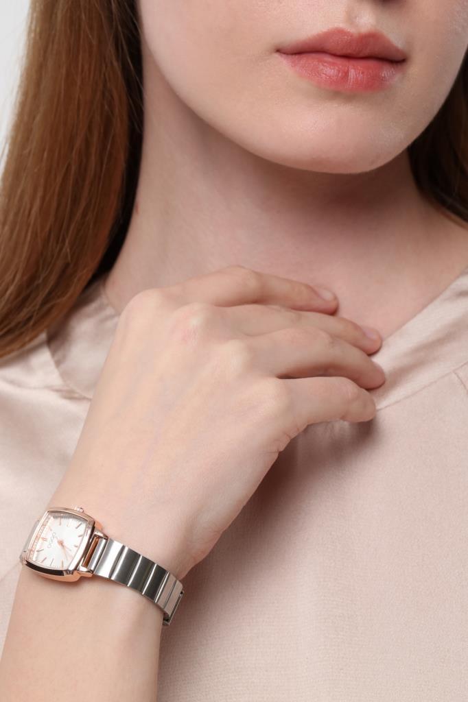 Fiona Rose Case Silver Strap Women's Wristwatch