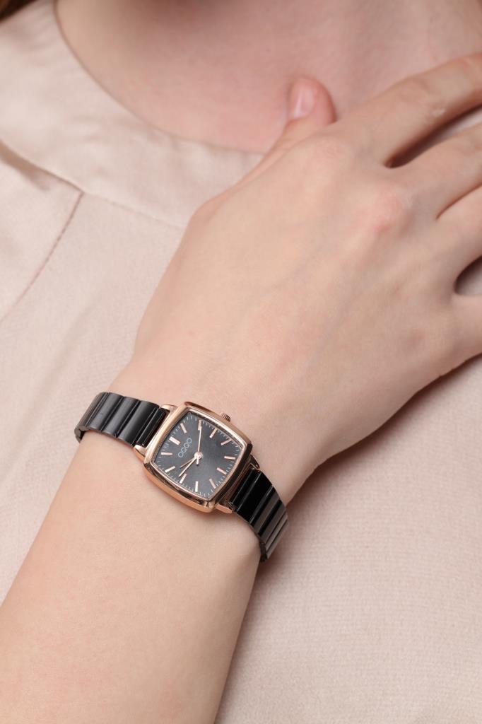 Fiona Rose Case Black Strap Women's Wristwatch