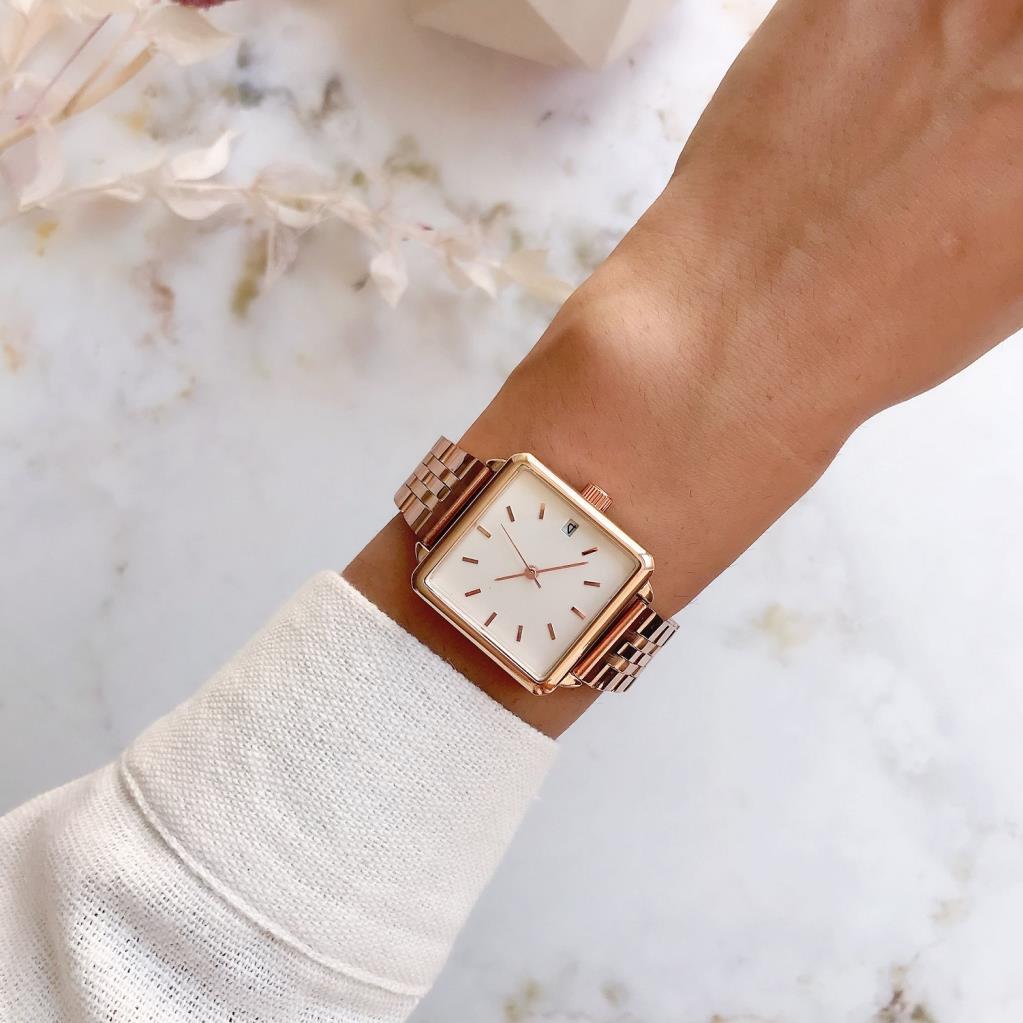 Fully Rose Gold Square Women's Wristwatch
