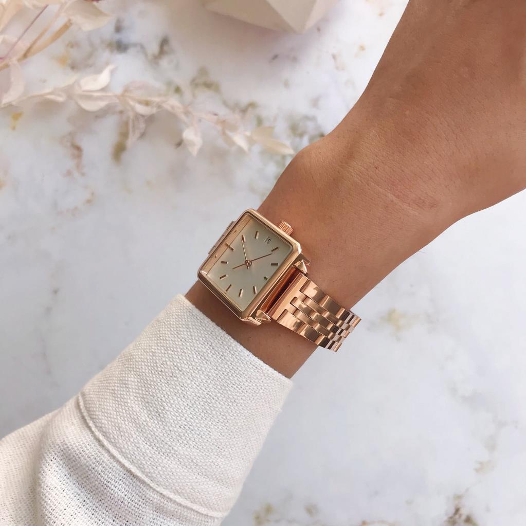 Fully Rose Gold Square Women's Wristwatch