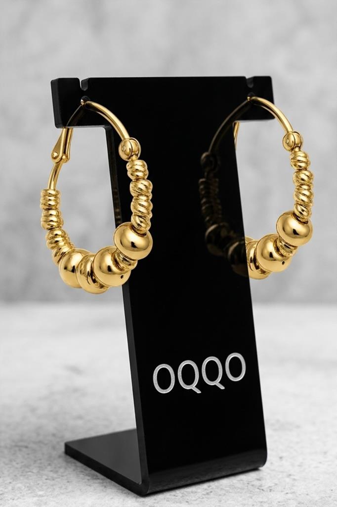 Gold Dorika Yuvarlak Küpe