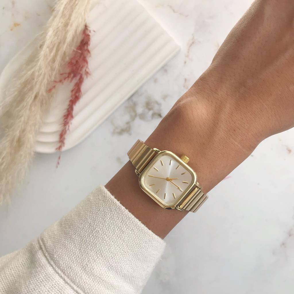 Hemera Silver Dial Gold Metal Women's Wristwatch