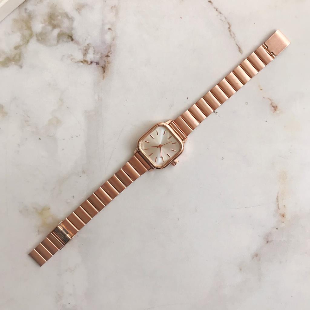 Hemera Silver Dial Rose Metal Women's Wristwatch