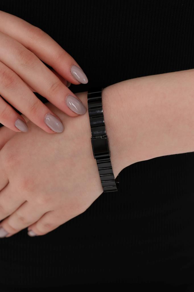 Lilith Roman Numeral Black Dial Rose Case Women's Wristwatch