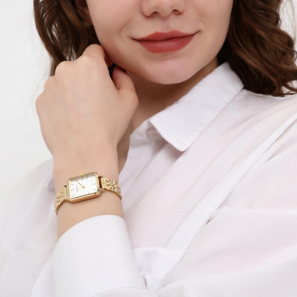 Luna Beyaz Kadran Gold Kordon Kadın Kol Saati