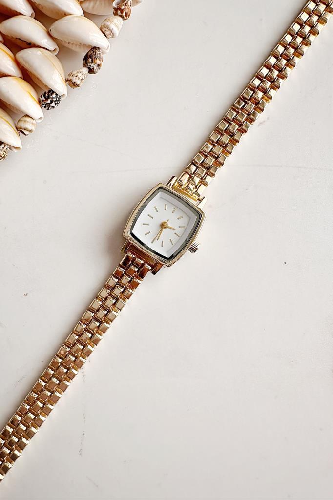 Lyra Beyaz Kadran Gold Kordon Kadın Kol Saati