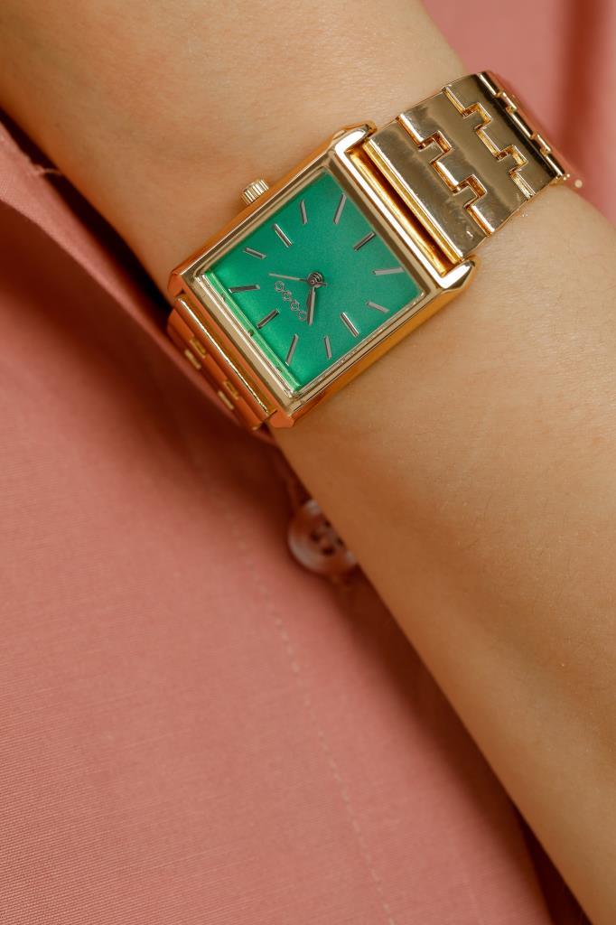 Maria Green Dial Gold Band Women's Wristwatch
