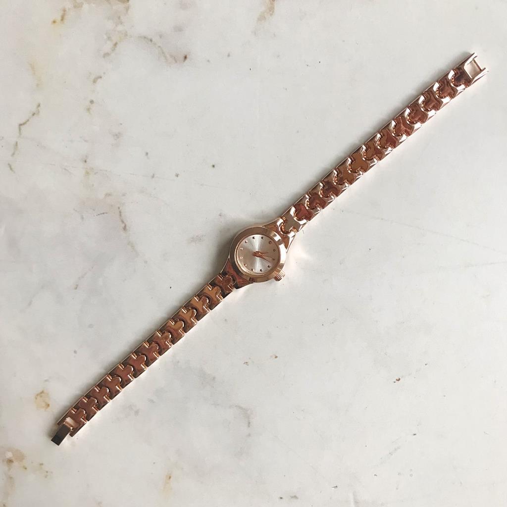 Melia Rose Cord White Dial Women's Wristwatch