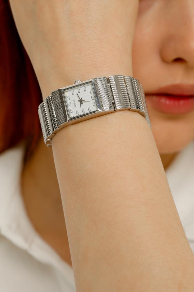 Noi White Dial Silver Strap Women's Wristwatch