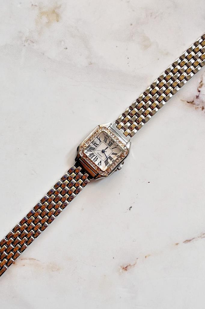 Retro Gold Gümüş Roma Rakam Kadın Kol Saati