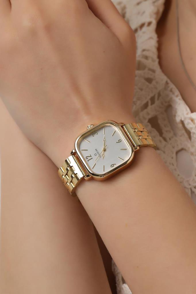 Yavanna Silver Dial Gold Band Women's Wristwatch