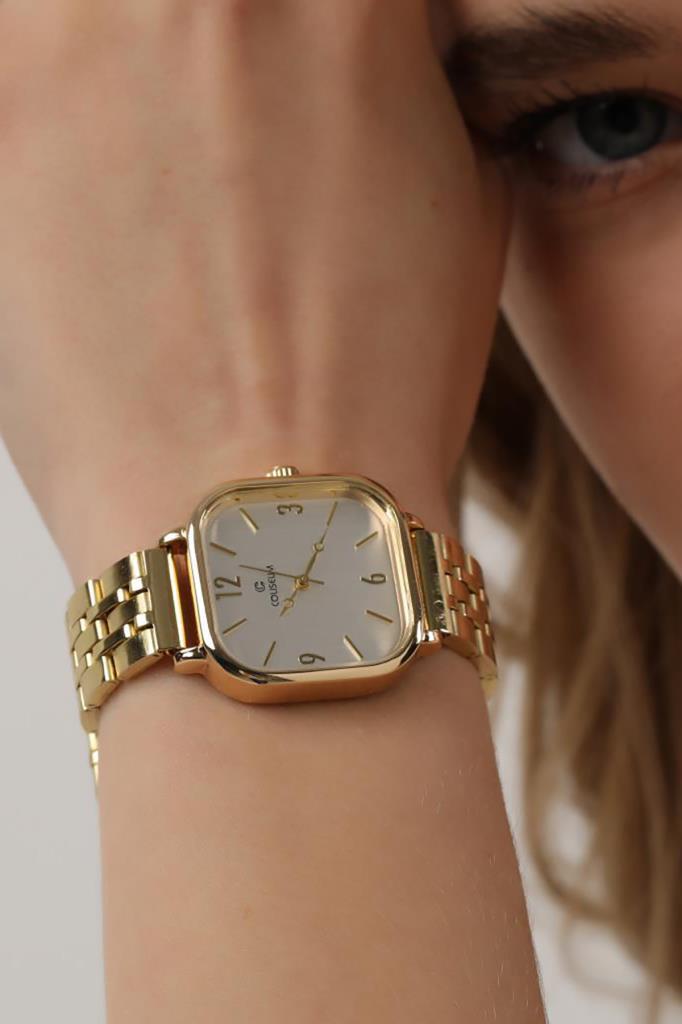 Yavanna Silver Dial Gold Band Women's Wristwatch