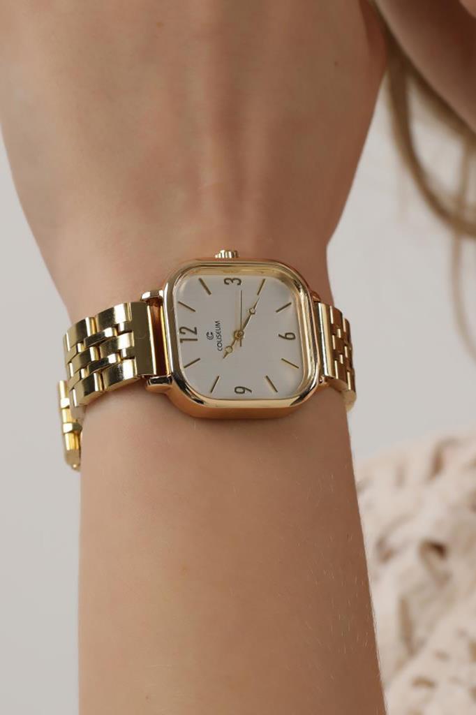 Yavanna Silver Dial Gold Band Women's Wristwatch