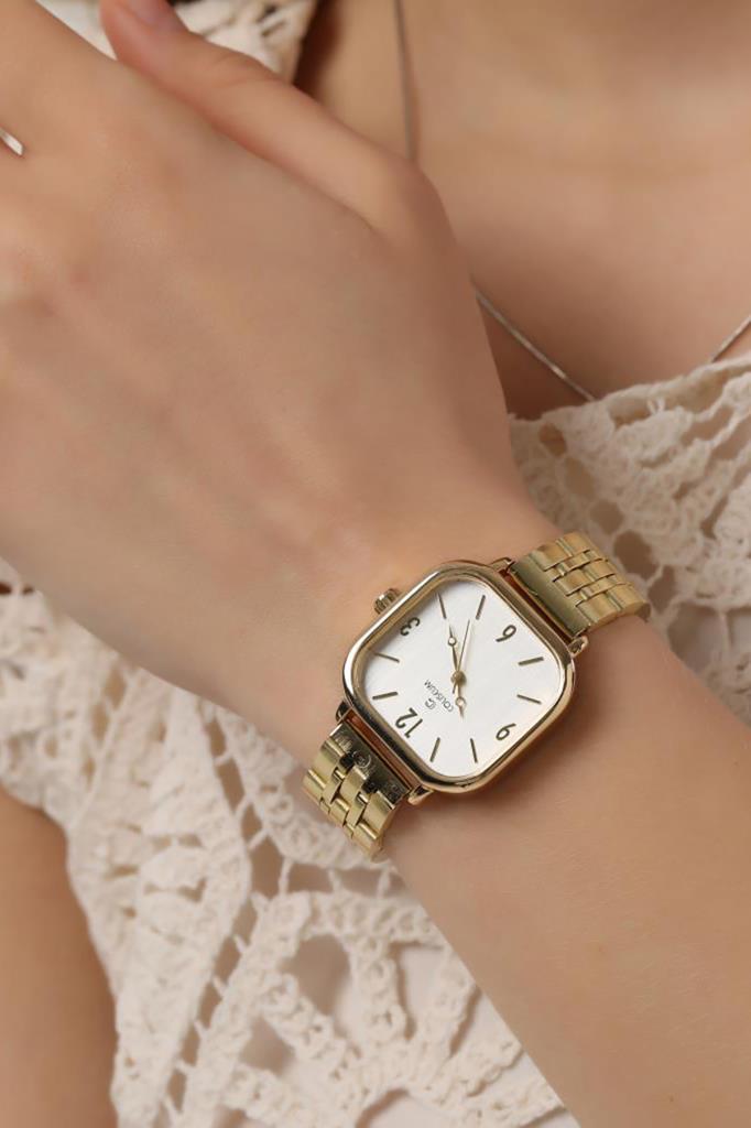 Yavanna Silver Dial Gold Band Women's Wristwatch