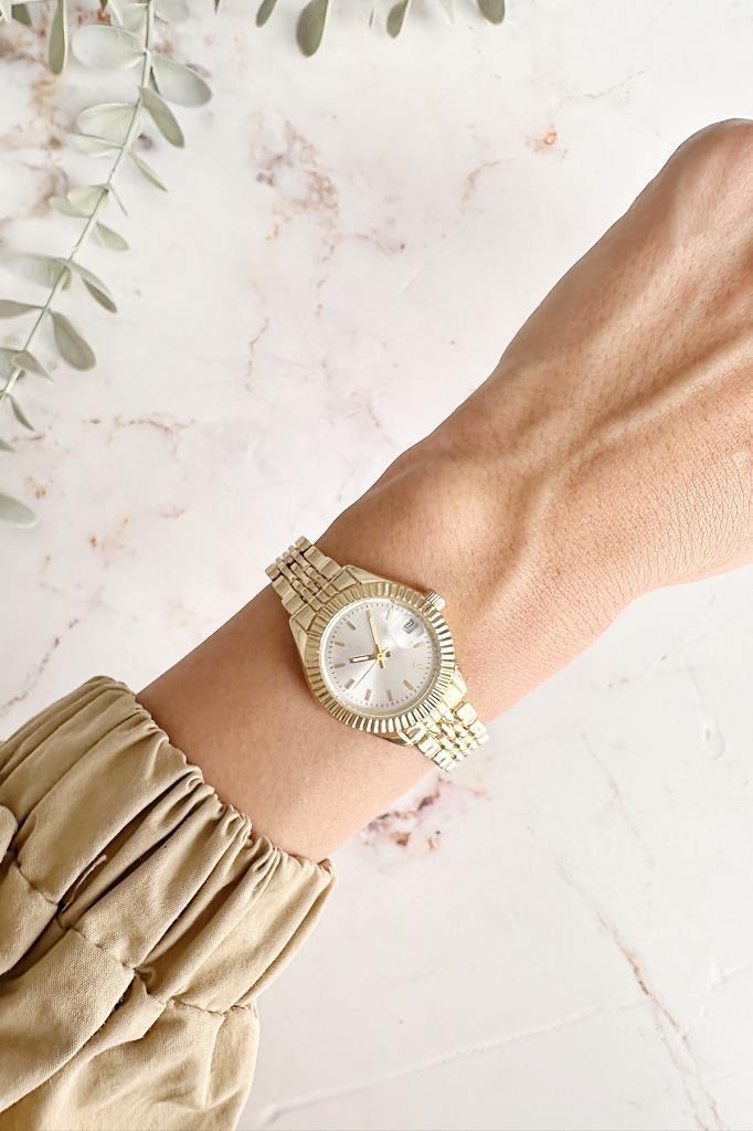 Aetos Gold Kordon Gri Kadran Kadın Kol Saati