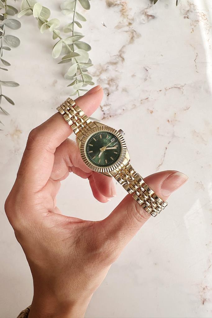 Aetos Gold Kordon Yeşil Kadran Kadın Kol Saati