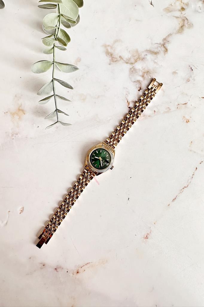 Aetos Gold Kordon Yeşil Kadran Kadın Kol Saati