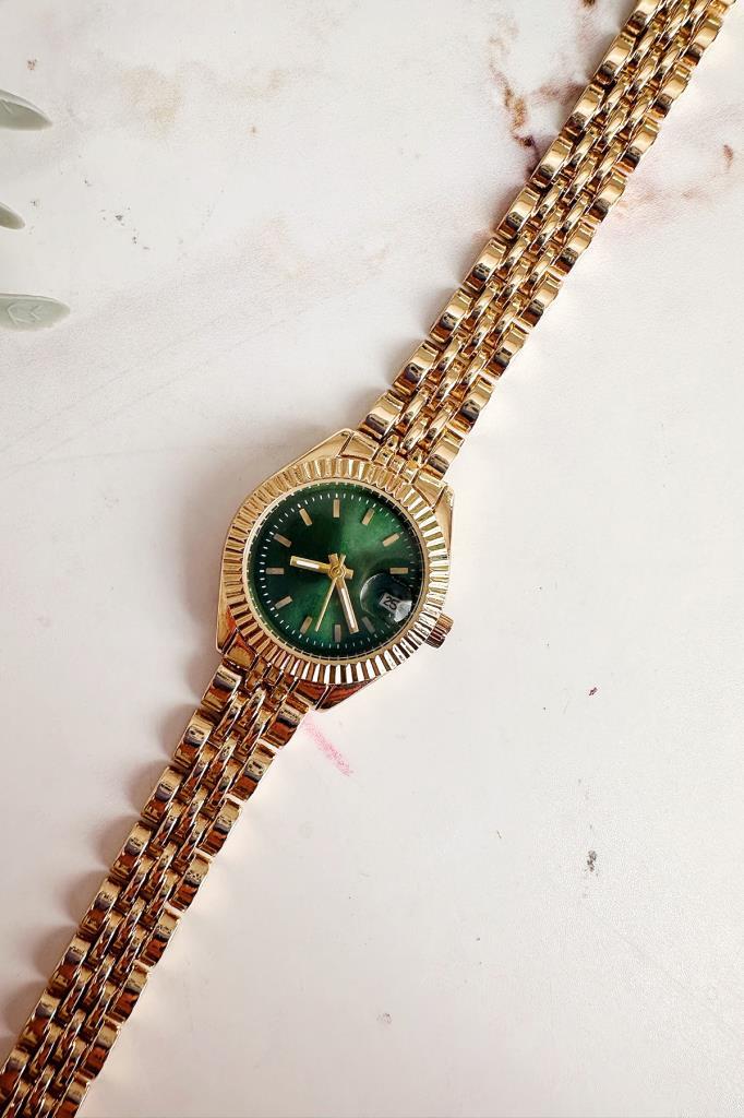 Aetos Gold Kordon Yeşil Kadran Kadın Kol Saati