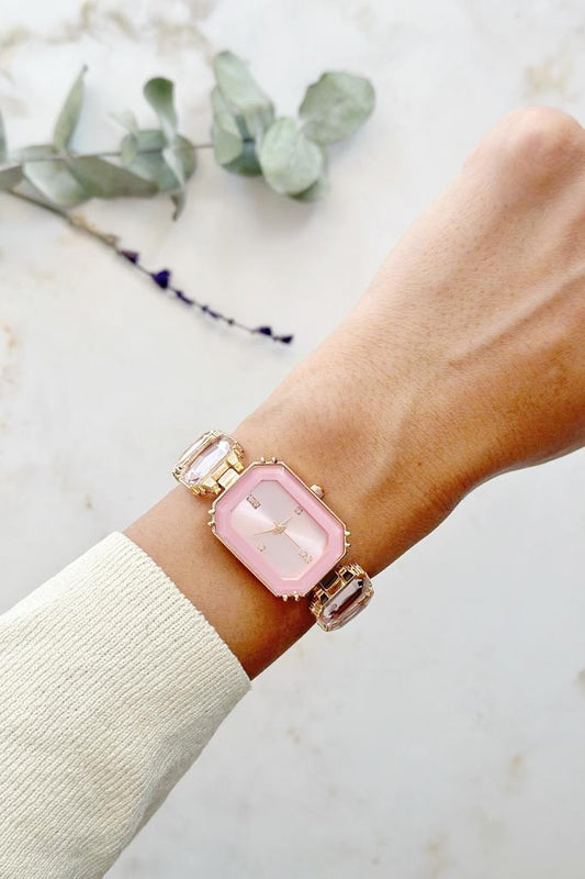 Aosta Pink Stone Women's Wristwatch