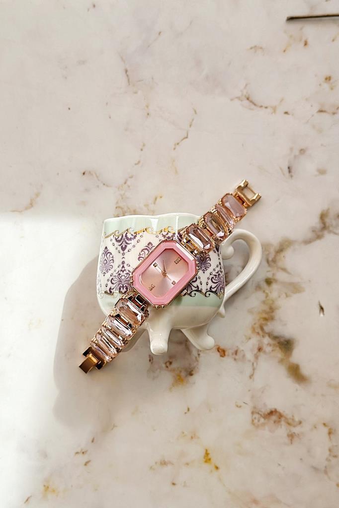 Aosta Pink Stone Women's Wristwatch