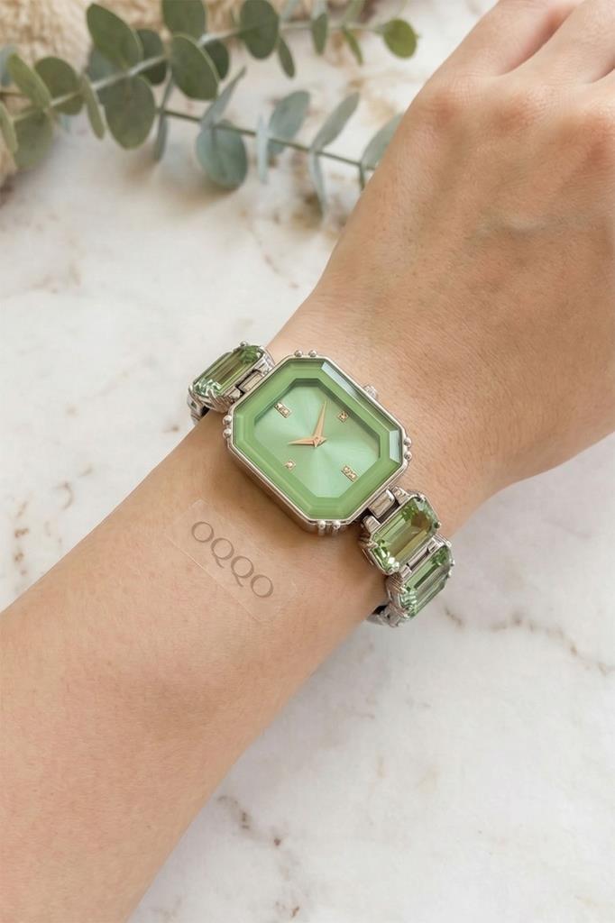 Aosta Green Silver Women's Watch