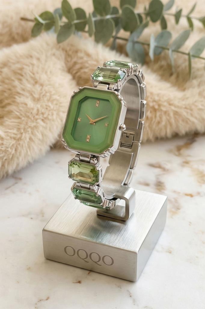 Aosta Green Silver Women's Watch