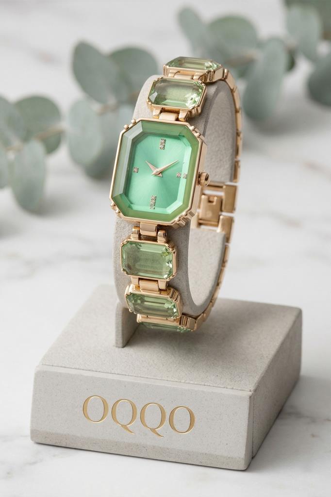 Aosta Green Stone Women's Wristwatch