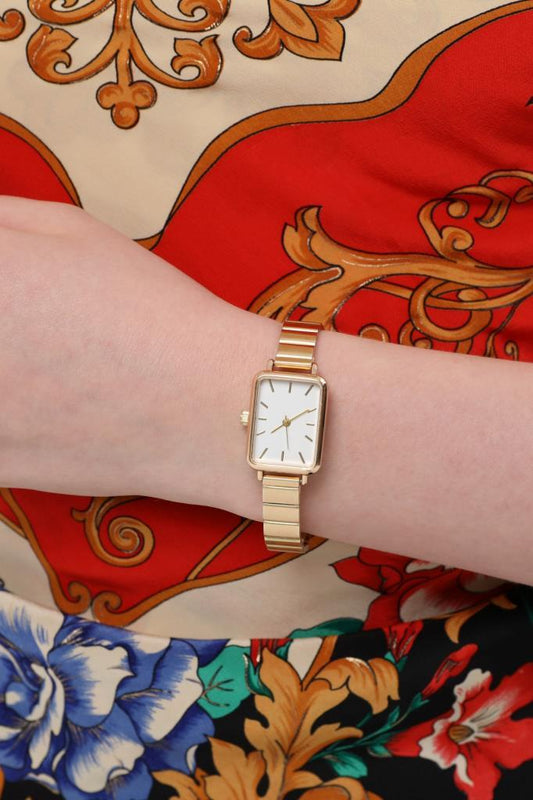 Asteria Gümüş Kadran Gold Kordon Kadın Kol Saati