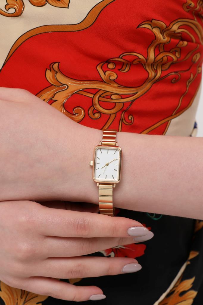 Asteria Gümüş Kadran Gold Kordon Kadın Kol Saati