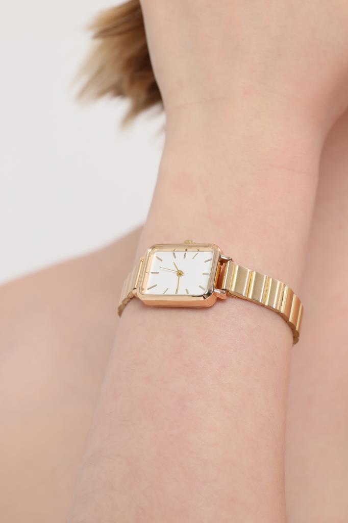 Asteria Gümüş Kadran Gold Kordon Kadın Kol Saati