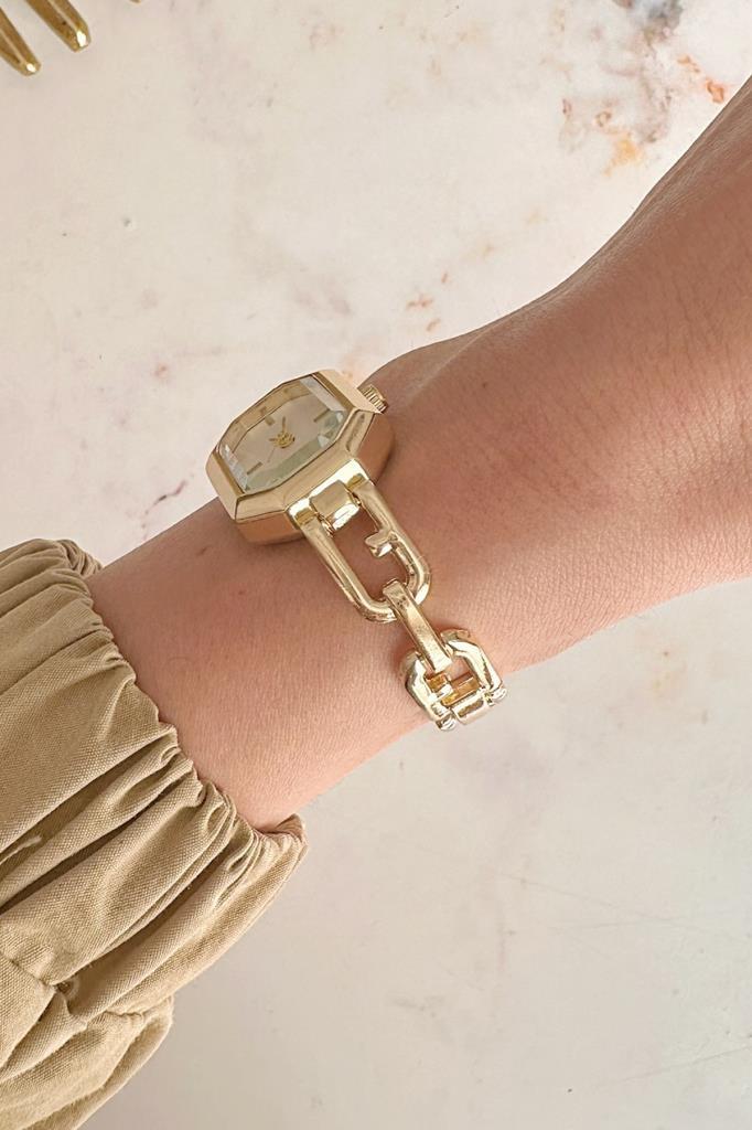 Chrona Köşeli Kasa Gold Kadın Kol Saati