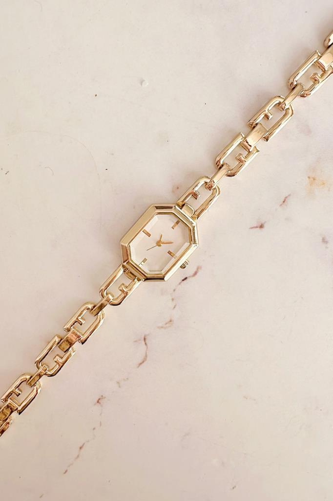 Chrona Köşeli Kasa Gold Kadın Kol Saati