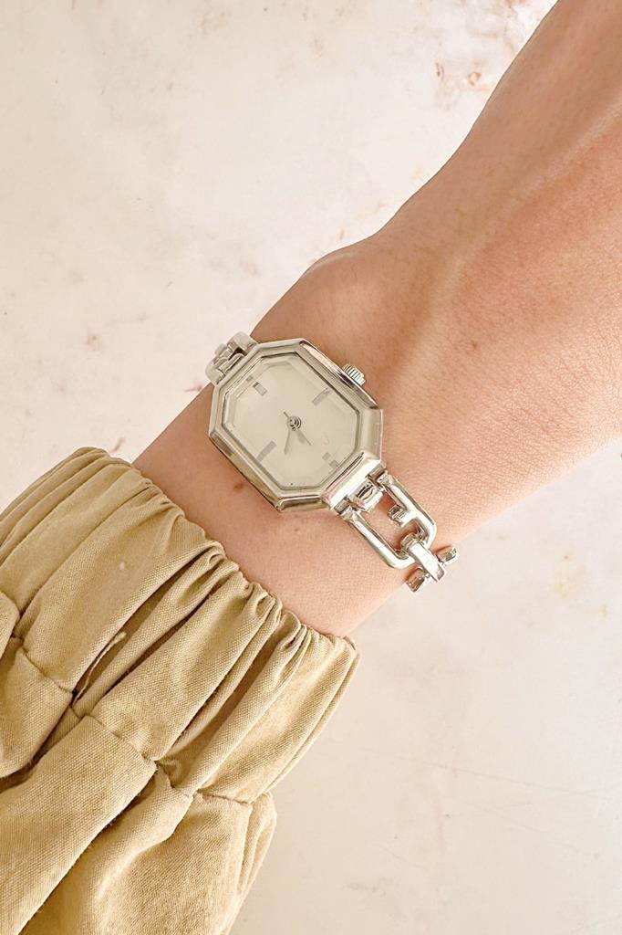 Chrona Köşeli Kasa Gri Kadın Kol Saati