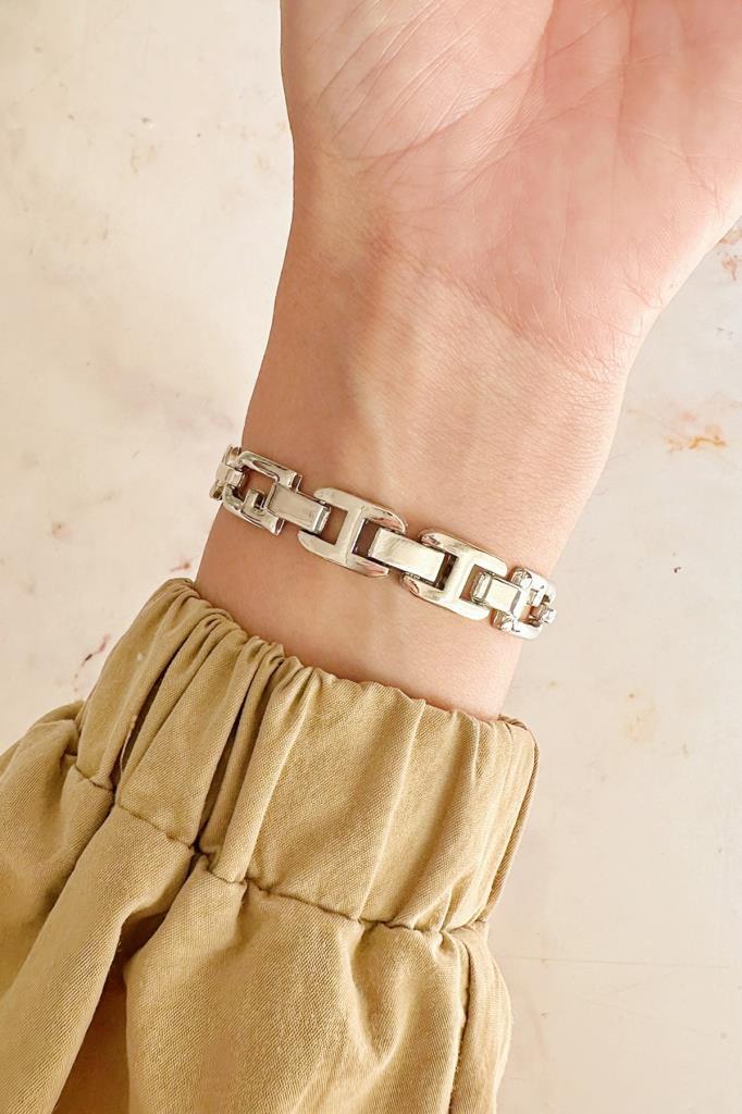 Chrona Köşeli Kasa Gri Kadın Kol Saati