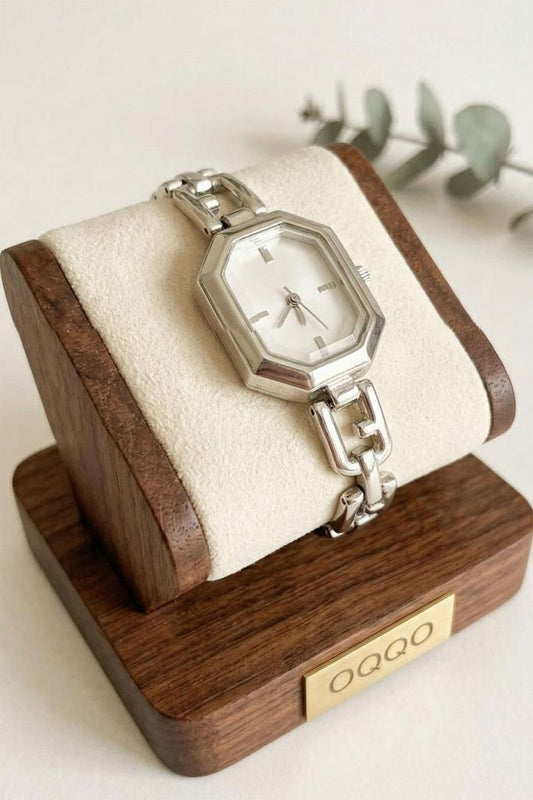 Chrona Köşeli Kasa Gri Kadın Kol Saati